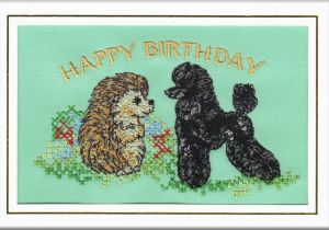 Poodle Birthday Cards Standard Poodle Birthday Card Embroidered by Dogmania 8 X6