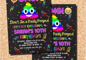 Poop Emoji Birthday Invitations Emoji Invitations Emoji Birthday Invitations Poop Emoji