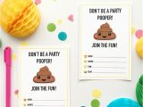 Poop Emoji Birthday Invitations Emoji Party Ideas and Colorful Printables