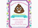 Poop Emoji Birthday Invitations Poop Emoji Girl Birthday Invitation Zazzle Com