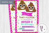 Poop Emoji Birthday Invitations Poop Emoji Invitations Rainbow Emoticon by Peadots