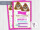 Poop Emoji Birthday Invitations Poop Emoji Invitations Rainbow Emoticon by Peadots