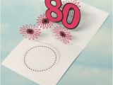 Pop Up 80th Birthday Cards 80th Birthday Card Flowers Spiral Pop Up 3d Pink Flowers