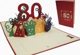 Pop Up 80th Birthday Cards Pop Up Birthday Card 80th Birthday Red Lin Pop Up