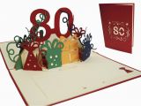 Pop Up 80th Birthday Cards Pop Up Birthday Card 80th Birthday Red Lin Pop Up