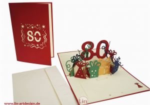 Pop Up 80th Birthday Cards Pop Up Birthday Card 80th Birthday Red Lin Pop Up