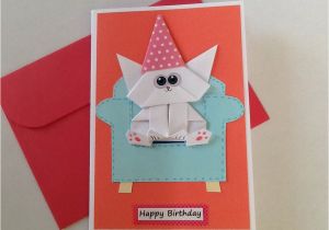 Pop Up Birthday Cards for Boyfriend Cat Birthday Card Funny origami Girlfriend Card Cat Pop Up