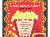 Popcorn Birthday Invitations Popcorn and A Movie Birthday Party Invitation Zazzle Com