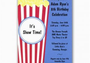 Popcorn Birthday Invitations Popcorn and Movie Birthday Invitations Paperstyle