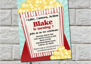 Popcorn Birthday Invitations Popcorn Birthday Invitation Do It Yourself Digital Print