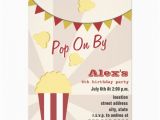 Popcorn Birthday Invitations Popcorn Carnival Birthday Party Invitation Zazzle