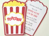 Popcorn Birthday Invitations Popcorn Invitation Pack Of 10 by Bellybeancards On Etsy