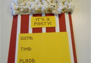 Popcorn Birthday Invitations Popcorn theme Party Invitations