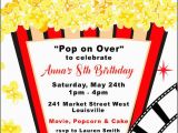 Popcorn Birthday Party Invitations Movie Birthday Party Invitation Popcorn Invitation Boy