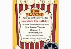 Popcorn Birthday Party Invitations Movie Popcorn Kids Birthday Invitation 5 Quot X 7 Quot Invitation