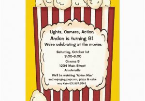 Popcorn Birthday Party Invitations Personalized theatre Invitations Custominvitations4u Com