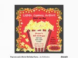 Popcorn Birthday Party Invitations Popcorn and A Movie Birthday Party Invitation