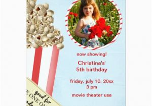 Popcorn Birthday Party Invitations Popcorn Birthday Party Invitation Zazzle