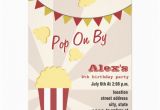 Popcorn Birthday Party Invitations Popcorn Carnival Birthday Party Invitation Zazzle