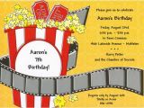 Popcorn Birthday Party Invitations Popcorn Movie Birthday Invitations Paperstyle