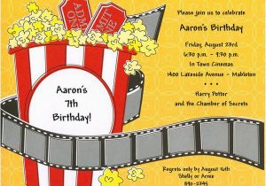 Popcorn Birthday Party Invitations Popcorn Movie Birthday Invitations Paperstyle
