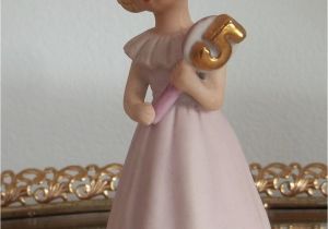 Porcelain Birthday Girls Growing Up Birthday Girl Porcelain Figurine Age 5 Made In 1981