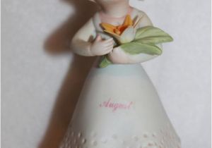 Porcelain Birthday Girls K2 Porcelain Geo Z Lefton Birthday Girl Flower August Nib with