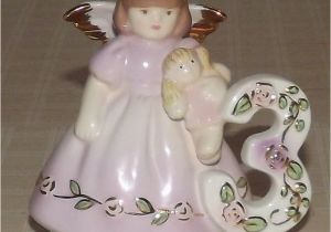 Porcelain Birthday Girls Unmarked 3rd Birthday Girl Ceramic Figurine Cake topper
