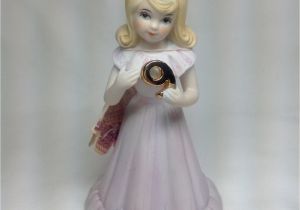 Porcelain Birthday Girls Vintage Enesco Growing Up Birthday Girl Age Nine 9 Porcelain