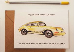 Porsche Birthday Card Classic Car Birthday Card by Homemade House