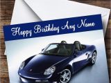 Porsche Birthday Card Porsche Boxter Blue Personalised Birthday Card the Card Zoo