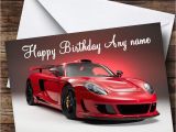Porsche Birthday Card Porsche Carrera Gt Red Personalised Birthday Card the