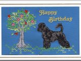 Portuguese Birthday Cards Portuguese Water Dog Birthday Card Embroidered by Dogmania