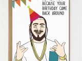 Postal Birthday Gifts for Him Funny Post Malone Inspired Birthday Card Birthday Gift