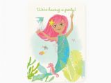 Pre Printed Birthday Invitations Party Invitations Mermaid Pre Printed Fill In by