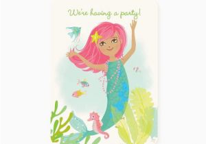 Pre Printed Birthday Invitations Party Invitations Mermaid Pre Printed Fill In by