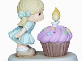 Precious Moments Birthday Girl Cupcake Figurines for Birthdays and Collecting