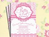 Pretty In Pink Birthday Party Invitations Diy Printable Vintage Pretty In Pink Birthday Party