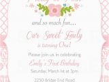 Pretty In Pink Birthday Party Invitations Pretty In Pink First Birthday Damask Invitation by the