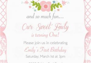 Pretty In Pink Birthday Party Invitations Pretty In Pink First Birthday Damask Invitation by the