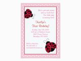 Pretty In Pink Birthday Party Invitations Pretty In Pink Ladybug Birthday Invitations Zazzle
