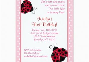 Pretty In Pink Birthday Party Invitations Pretty In Pink Ladybug Birthday Invitations Zazzle