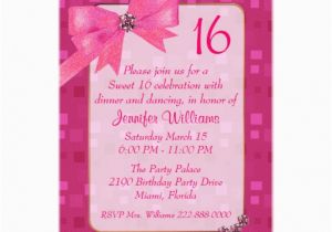 Pretty In Pink Birthday Party Invitations Pretty In Pink Sweet 16 Birthday Party Invitation 5 Quot X 7