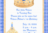 Prince 1st Birthday Invitations Blue Prince 1st Birthday Party Invitations