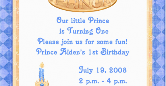 Prince 1st Birthday Invitations Blue Prince 1st Birthday Party Invitations