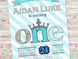 Prince 1st Birthday Invitations Prince Birthday Invitation 1st Birthday Party Invite Blue