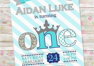 Prince 1st Birthday Invitations Prince Birthday Invitation 1st Birthday Party Invite Blue