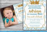 Prince 1st Birthday Invitations Prince Invitation Little Prince First Birthday Boy