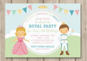 Prince and Princess Birthday Party Invitations Princess and Prince Birthday Party Invitation Princess