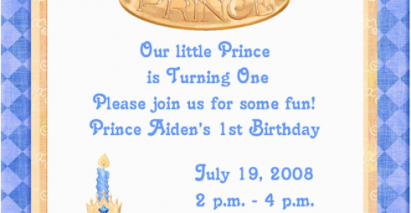 Prince First Birthday Invitations Blue Prince 1st Birthday Party Invitations